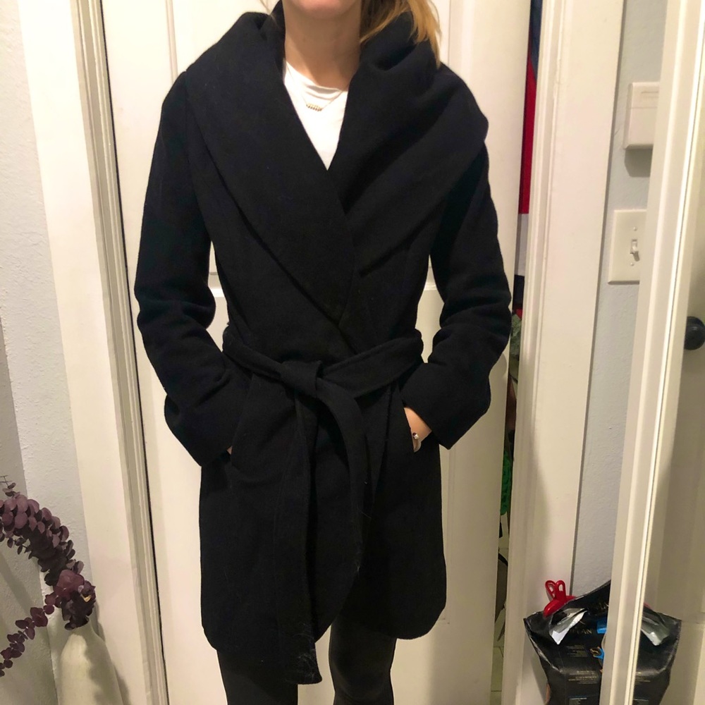 Tahari wool wrap coat